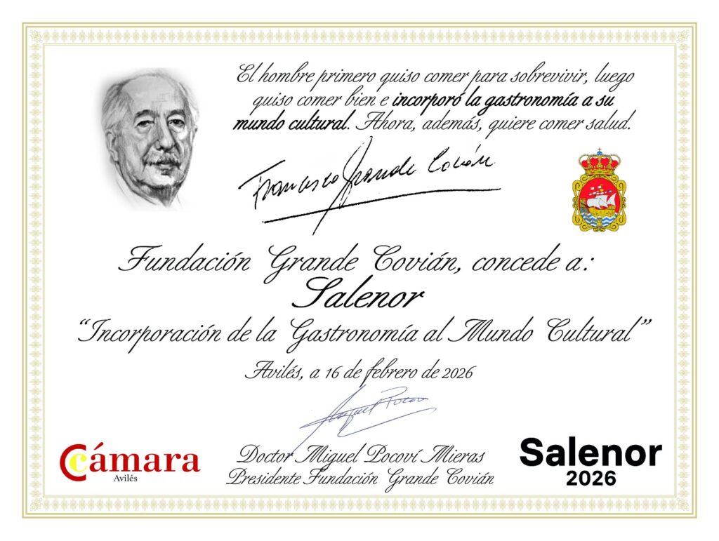 Distinción “Incorporar la Gastronomía al Mundo Cultural” a SALENOR