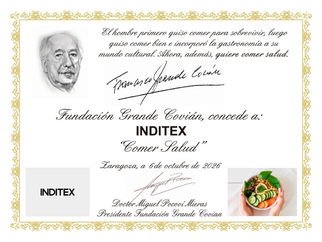 Distinción “Comer Salud” a INDITEX